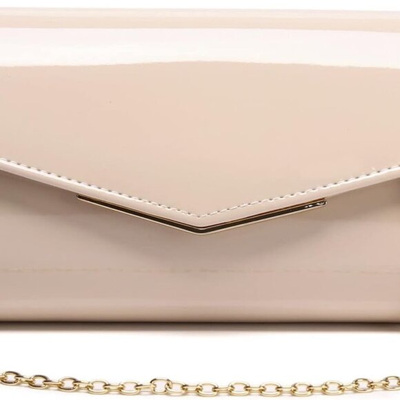Patent Leather Envelope Clutch Womens Evening Handbag Stylish Crossbody Shoulder - Picture 1 of 7